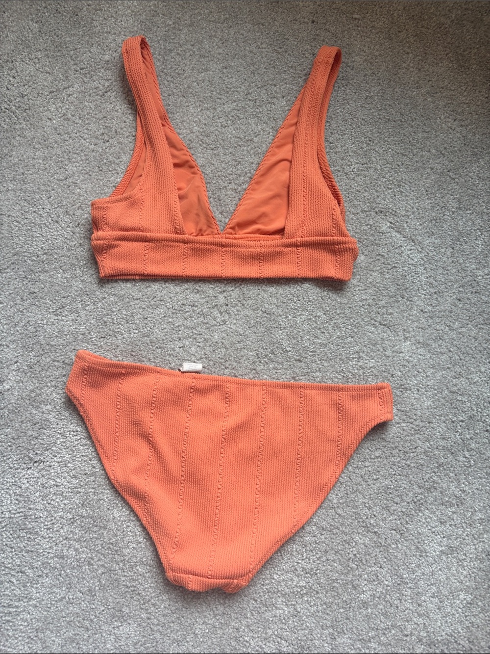 Arie Orange Textured Ribbed Bikini Set - Picture 2 of 4